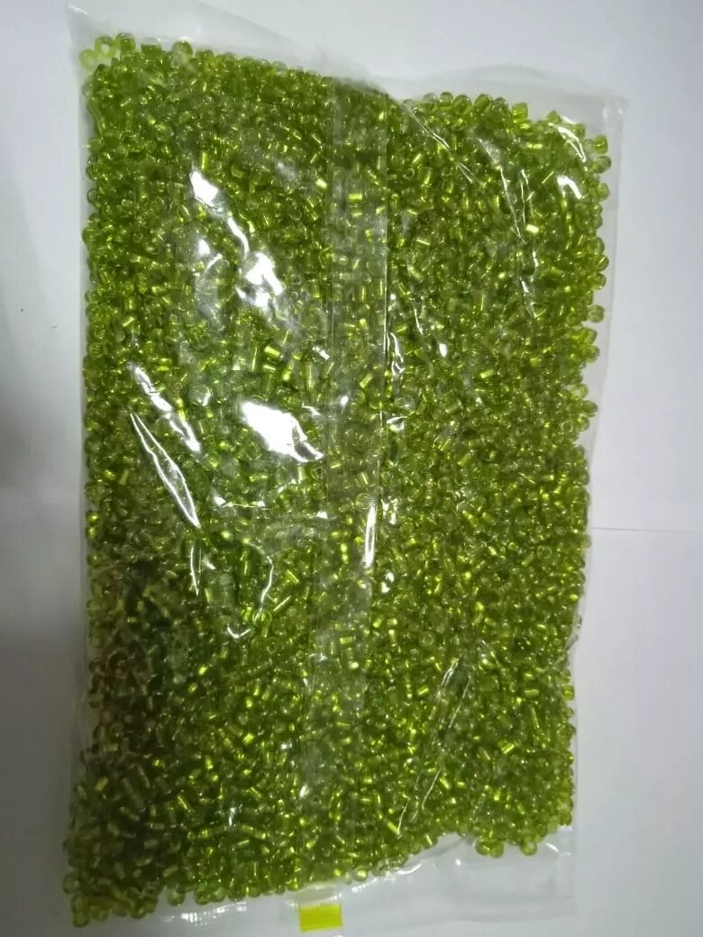 Бисер КИТАЙ №6, 450гр (салатовый с прокрасом) от компании Магазин ШвейМаг - фото 1