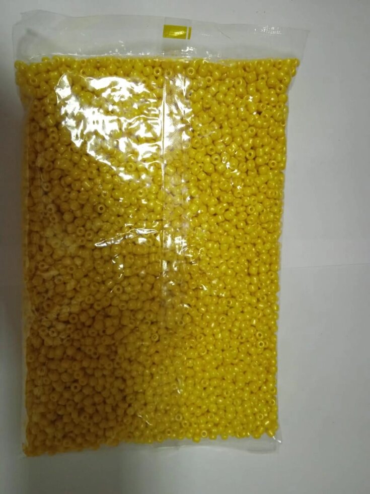 Бисер КИТАЙ №6, 450гр (желтый перламутровый) от компании Магазин ШвейМаг - фото 1