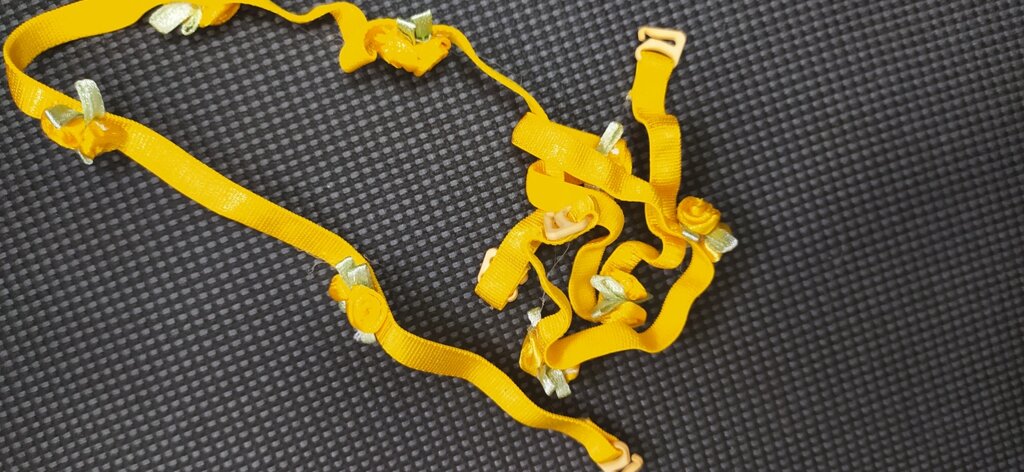 Бретельки с розочками атласными 0,6см (желтый) от компании Магазин ШвейМаг - фото 1
