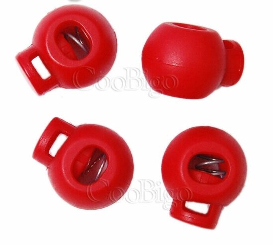 Фиксатор пластиковый для шнура "Шар" (красный) от компании Магазин ШвейМаг - фото 1