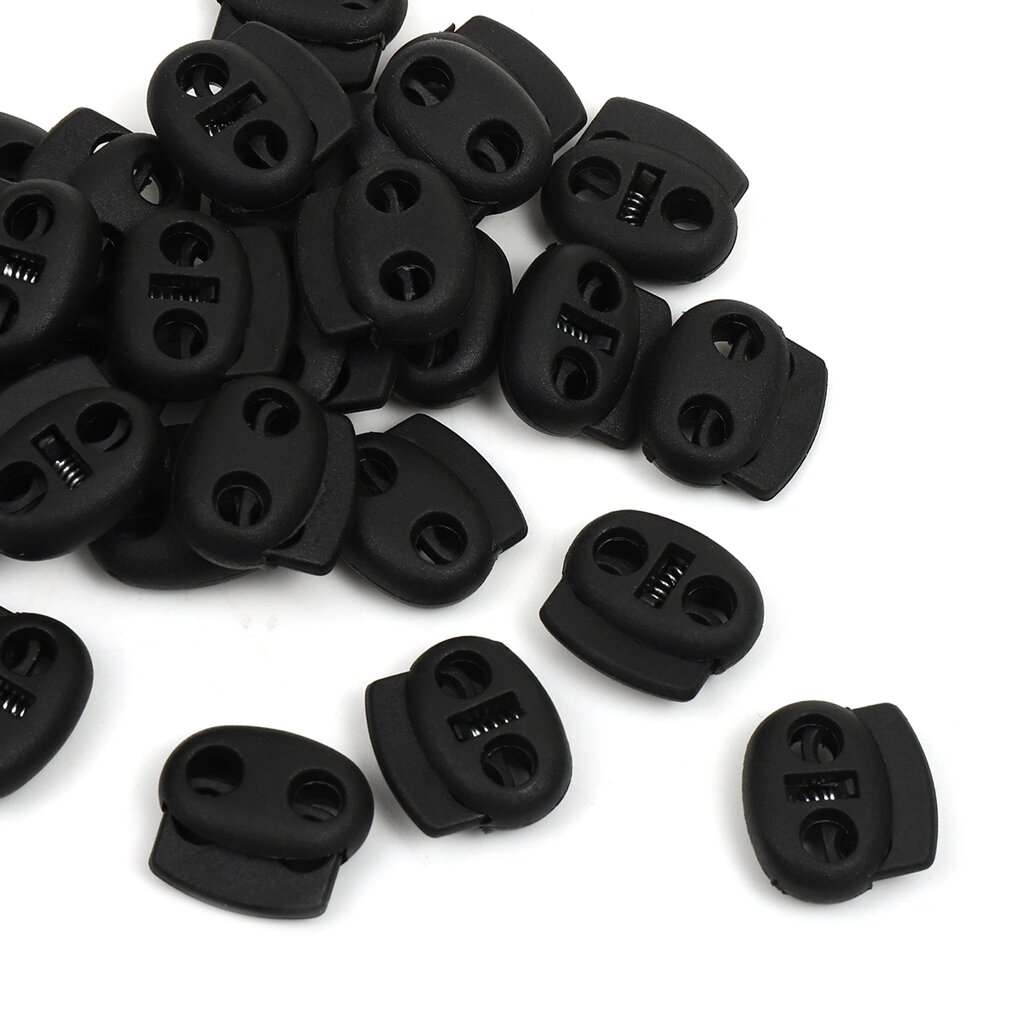 Фиксатор пластиковый для шнура "Сова" (черный большой) от компании Магазин ШвейМаг - фото 1