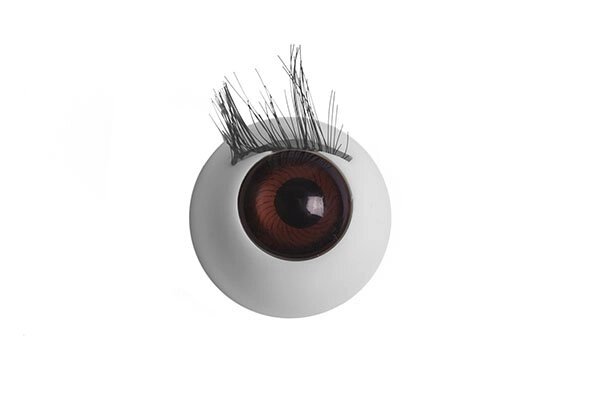 Глаза кукольные, круглые с ресницами 10мм (коричневый) от компании Магазин ШвейМаг - фото 1