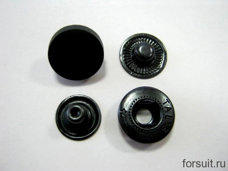 Кнопка Альфа 15мм с пластиковой шляпкой (черный) от компании Магазин ШвейМаг - фото 1