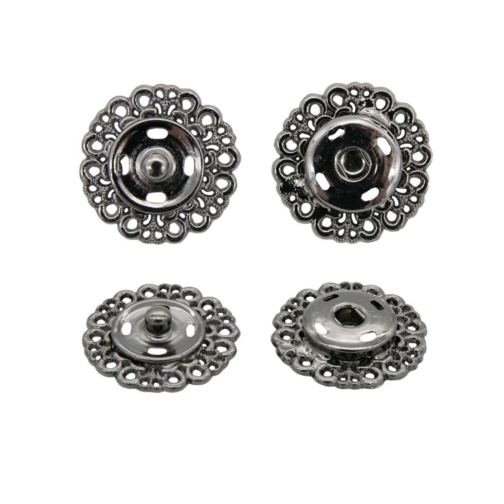 Кнопки пришивные ажурные d-15мм, 10шт (темный никель) от компании Магазин ШвейМаг - фото 1