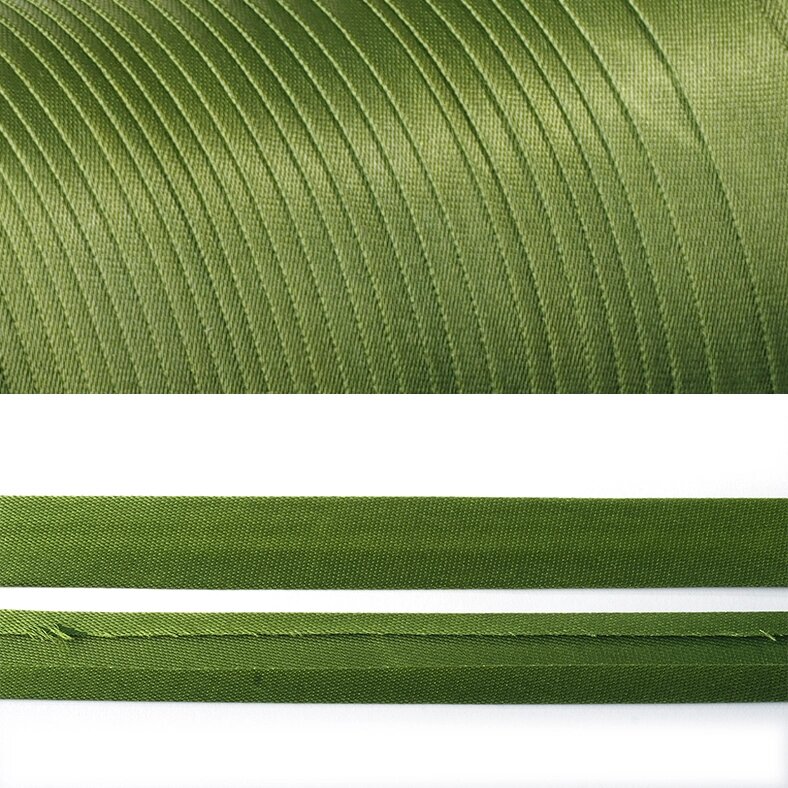 Косая бейка атласная шир. 15мм, 132м в бобине (олива) от компании Магазин ШвейМаг - фото 1
