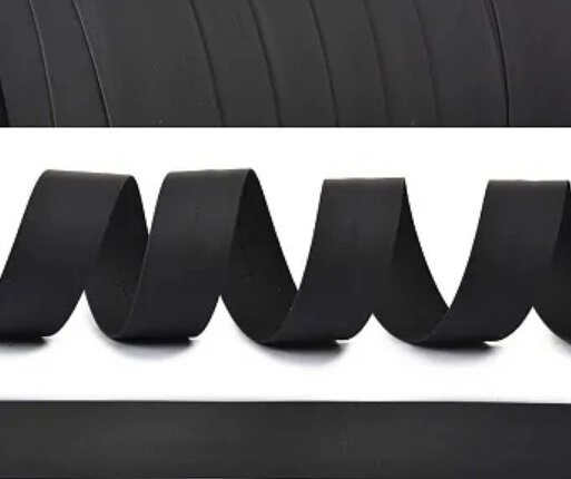 Косая бейка (иск. кожа) 15мм, уп. 50м (черная матовая) от компании Магазин ШвейМаг - фото 1