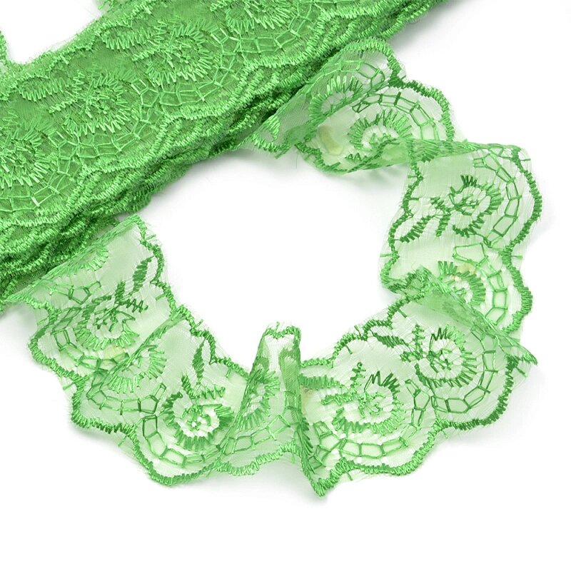 Кружево капроновое на органзе 4см, 10ярд (зеленое) от компании Магазин ШвейМаг - фото 1