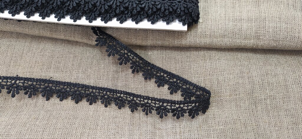 Кружево вязаное гипюр шир  1,5см, 15м (черное) ##от компании## Магазин ШвейМаг - ##фото## 1