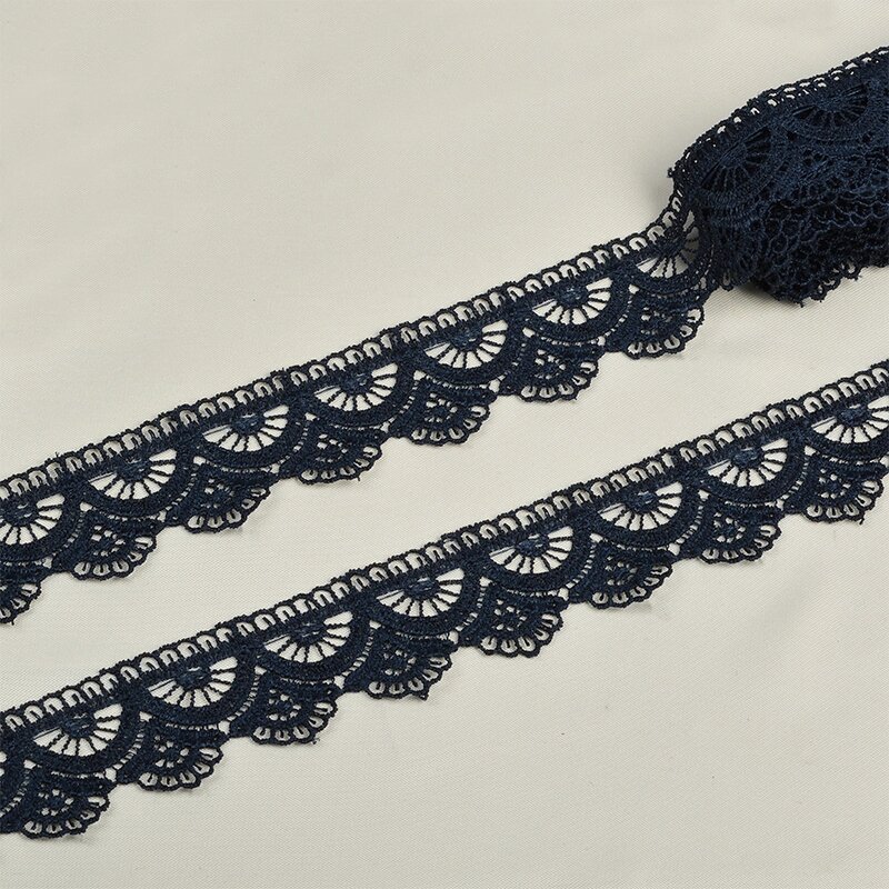 Кружево вязаное гипюр шир 4см, 9м (темно-синее) от компании Магазин ШвейМаг - фото 1