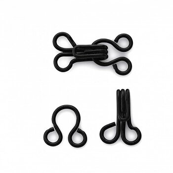 Крючки пришивные в блистере №3 (35/15мм), 24 шт (черные) от компании Магазин ШвейМаг - фото 1