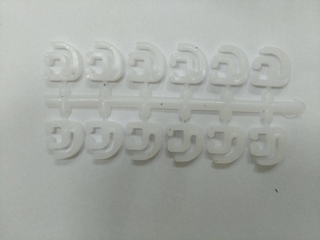 Крючок шторный на пластике, 10 комплеков по 12 крючков (белый) от компании Магазин ШвейМаг - фото 1