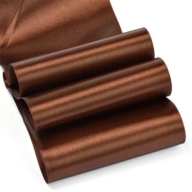 Лента атласная 100мм, 30ярд (27,42м), коричневый от компании Магазин ШвейМаг - фото 1