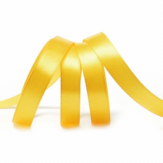 Лента атласная 12мм, 30ярд (27,42м), ярко-желтый от компании Магазин ШвейМаг - фото 1