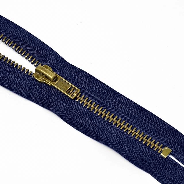 Молния джинсовая 12см №4 (темно-синяя с золотом) от компании Магазин ШвейМаг - фото 1