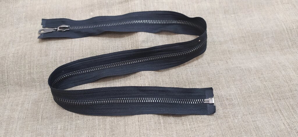 Молния металл 100см №5, 1замок (черная с темным никелем) от компании Магазин ШвейМаг - фото 1