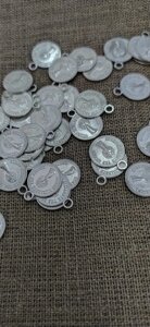 Монисты (монетки пришивные) россыпью d-12мм (серебро)