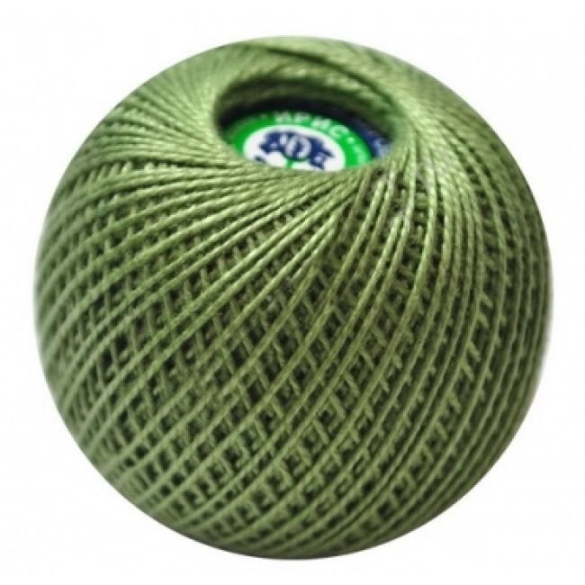 Нитки для вязания Ирис (100% хлопок) 20х25г/150м (олива) от компании Магазин ШвейМаг - фото 1