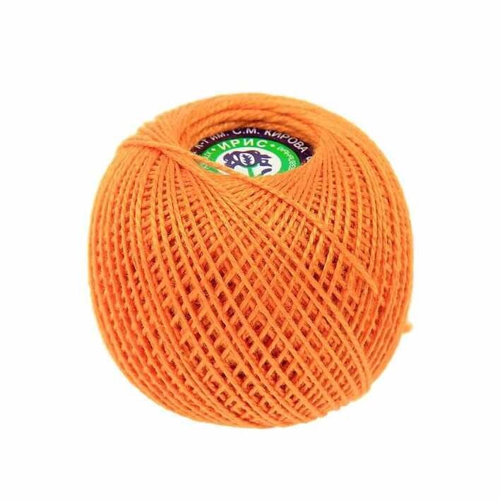 Нитки для вязания Ирис (100% хлопок) 20х25г/150м (оранжевый) от компании Магазин ШвейМаг - фото 1