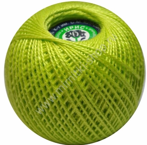 Нитки для вязания Ирис (100% хлопок) 20х25г/150м (салат) от компании Магазин ШвейМаг - фото 1