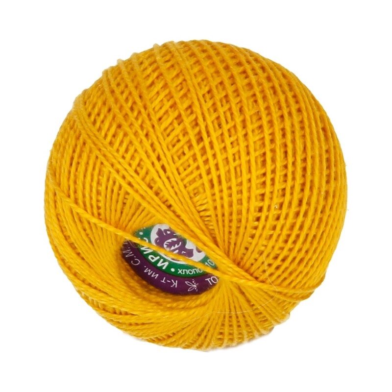 Нитки для вязания Ирис (100% хлопок) 20х25г/150м (желтый) от компании Магазин ШвейМаг - фото 1