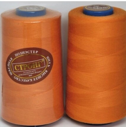 Нитки полиэстер 100%, 40/2, 5000ярд  (оранжевый) от компании Магазин ШвейМаг - фото 1