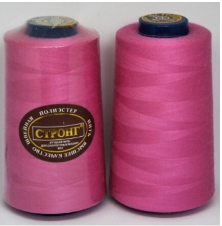 Нитки полиэстер 100%, 40/2, 5000ярд  (ярко-розовый) от компании Магазин ШвейМаг - фото 1