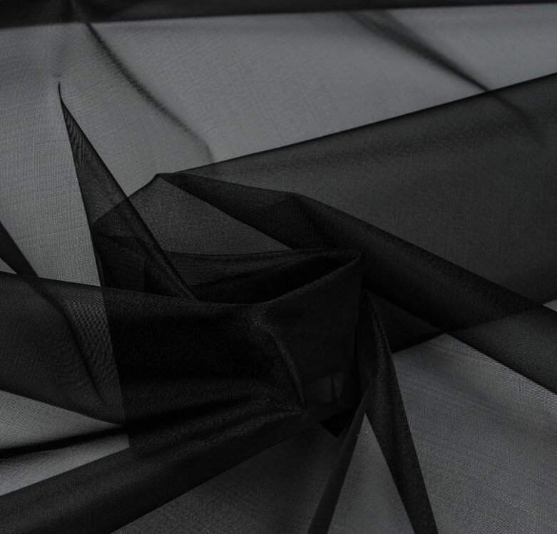 Органза, шир 1,5м (черная) от компании Магазин ШвейМаг - фото 1