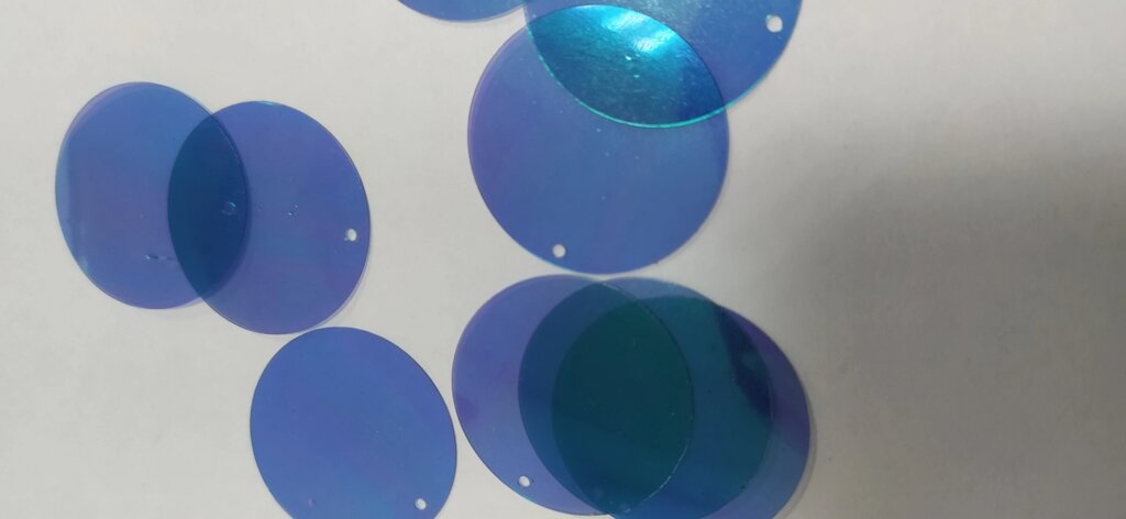 Пайетки круглые, плоские 3см , 25гр (синий) от компании Магазин ШвейМаг - фото 1