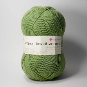 Пряжа Австралийский меринос (зеленый горошек)