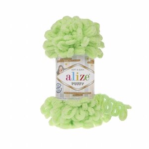 Пряжа для вязания Ализе Puffy (100% микрополиэстер) 5х100г/9.5м (салатовый)