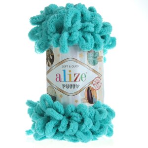 Пряжа для вязания Ализе Puffy (100% микрополиэстер) 5х100г/9.5м (морская волна)