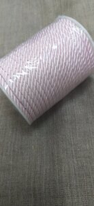 Шнур витой мебельный 4мм,10ярд (бледно-розовый)