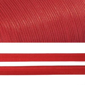Косая бейка атласная шир. 15мм, 132м в бобине (красный)