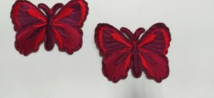 Термоаппликация бабочка 6см/7см (бордовый)