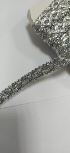 Тесьма металлизированная 15мм, 18м (серебро)