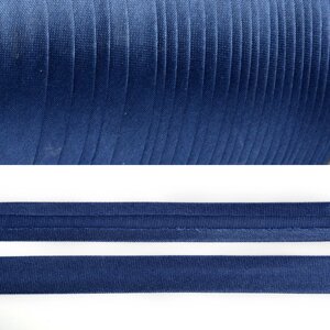 Косая бейка атласная шир. 15мм, 132м в бобине (темно-синий)