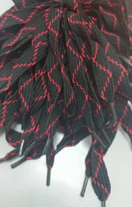 Шнурки плоские 1м (черный/красный)