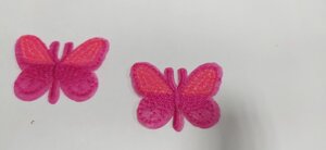 Термоаппликация бабочка 4см/4см (розовая)