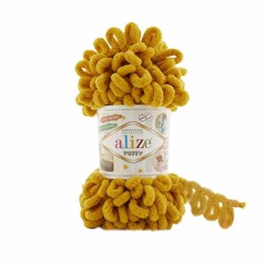 Пряжа для вязания Ализе Puffy (100% микрополиэстер) 5х100г/9.5м (желток)