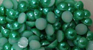 Полубусины пришивные пластик 10мм, 100гр (зеленый)