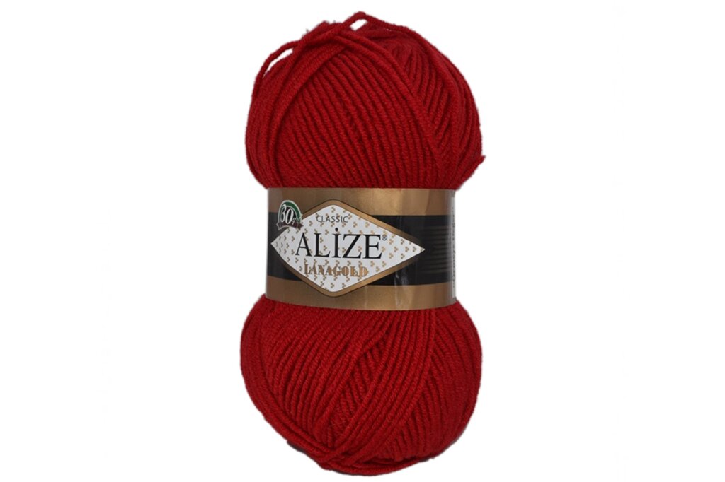 Пряжа ALIZE Lana Gold (красный) от компании Магазин ШвейМаг - фото 1