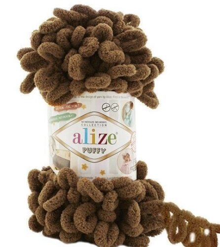 Пряжа для вязания Ализе Puffy (100% микрополиэстер) 5х100г/9.5м (мокка) от компании Магазин ШвейМаг - фото 1