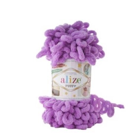 Пряжа для вязания Ализе Puffy (100% микрополиэстер) 5х100г/9.5м (орхидея) от компании Магазин ШвейМаг - фото 1
