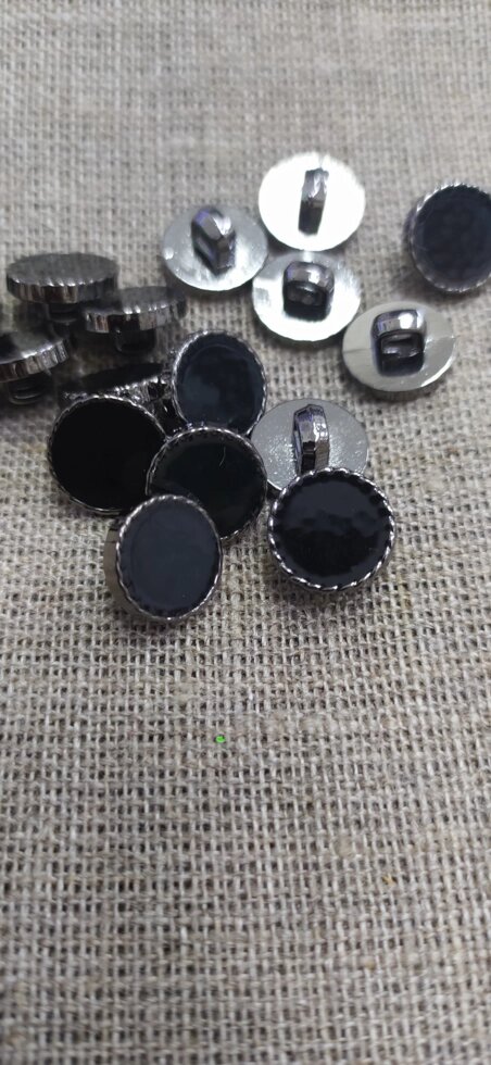 Пуговицы блузочные металлические d-11мм  (черные) от компании Магазин ШвейМаг - фото 1