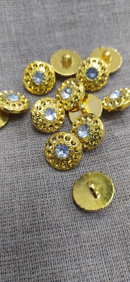 Пуговицы блузочные металлические d-15мм  (золото) от компании Магазин ШвейМаг - фото 1