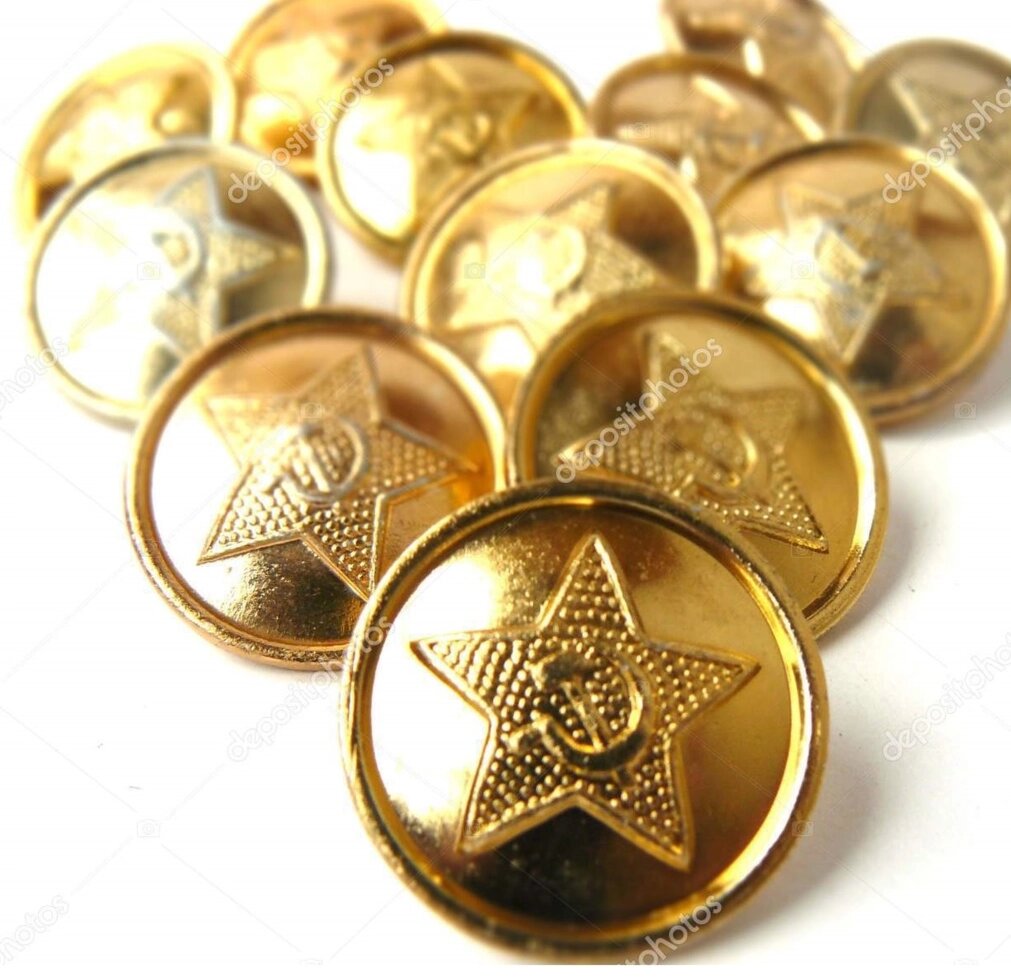 Пуговицы металл со звездой, 12мм (золото) от компании Магазин ШвейМаг - фото 1