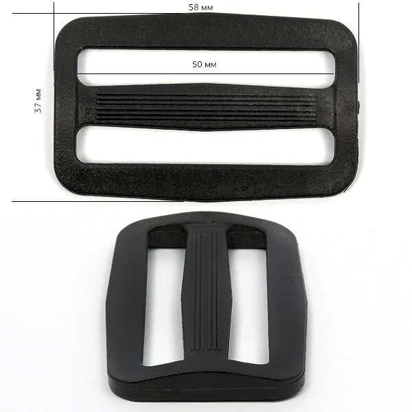 Рамка двухщелевая пластик 5см (черная) от компании Магазин ШвейМаг - фото 1