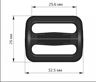 Рамка двухщелевая плстик 2,5см (черная) от компании Магазин ШвейМаг - фото 1
