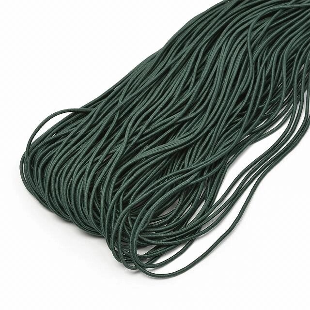 Резинка шляпная 3мм, 100м (темно-зеленая) от компании Магазин ШвейМаг - фото 1