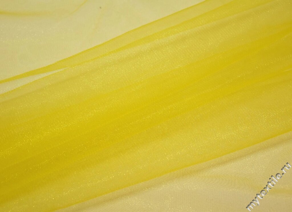 Сетка средней жесткости 18г/м² 95%нейлон+5%спандекс шир. 150см (желтый) от компании Магазин ШвейМаг - фото 1